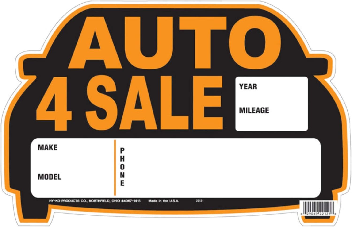 SIGN PLST AUTOFOR SLE 8.5X13IN
