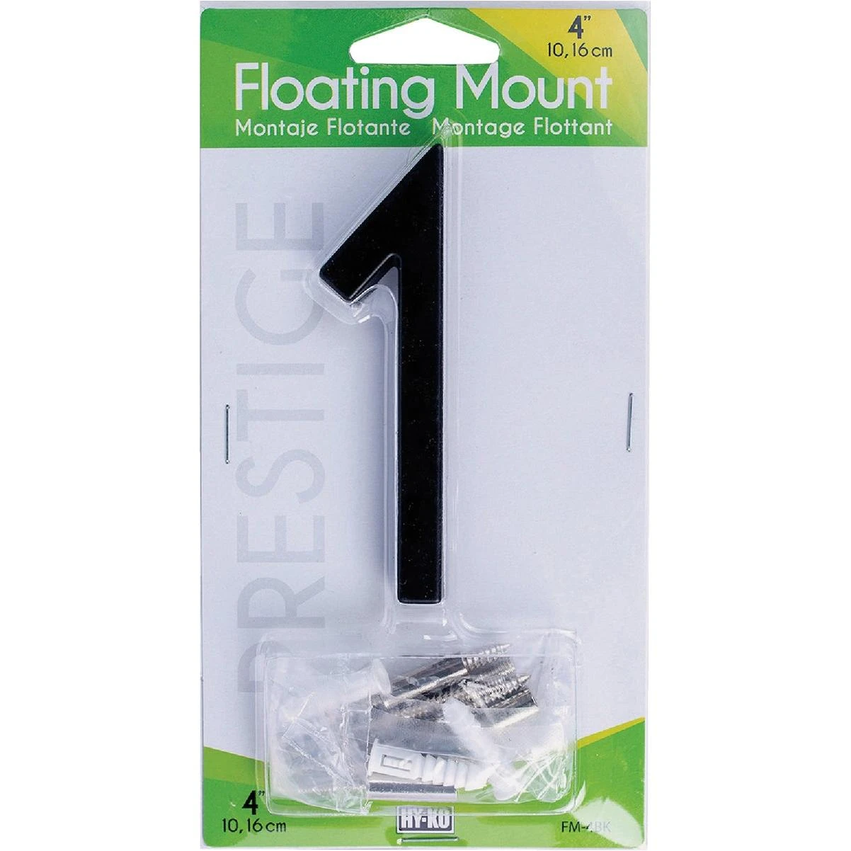 NUMBER HOUSE FLT BLK NUM 1 4IN