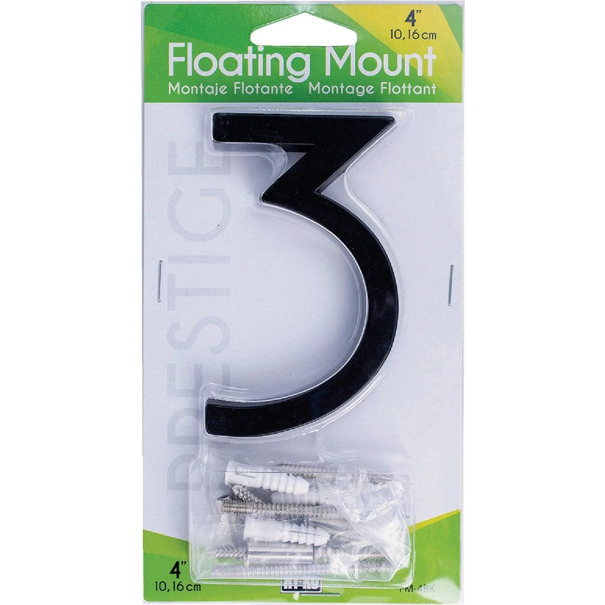 NUMBER HOUSE FLT BLK NUM 3 4IN