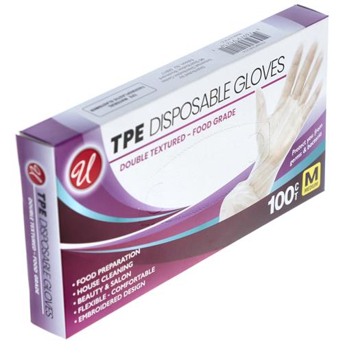 TPE DISPOSABLE GLOVES 100CT
