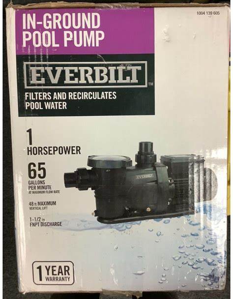 pool pump 1 h.p 65 gal.