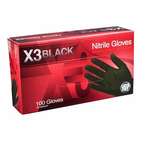 GLOVES BLK NITRILE