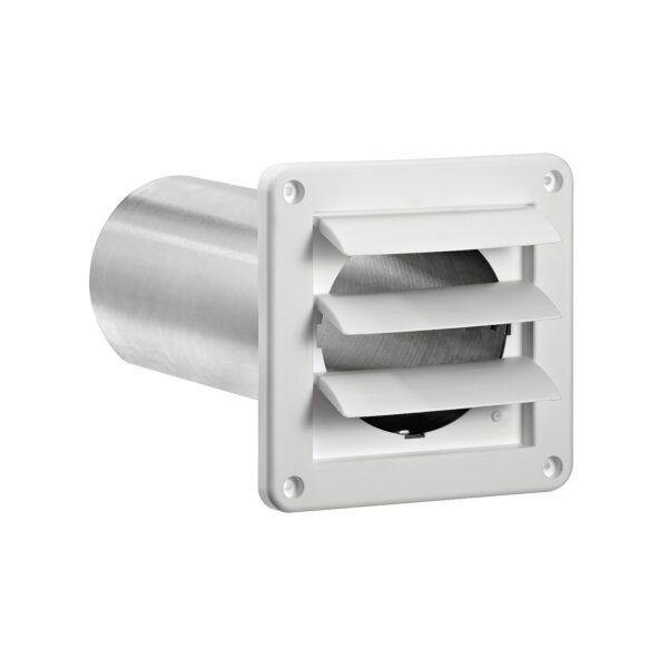 4" louved. dry. vent white