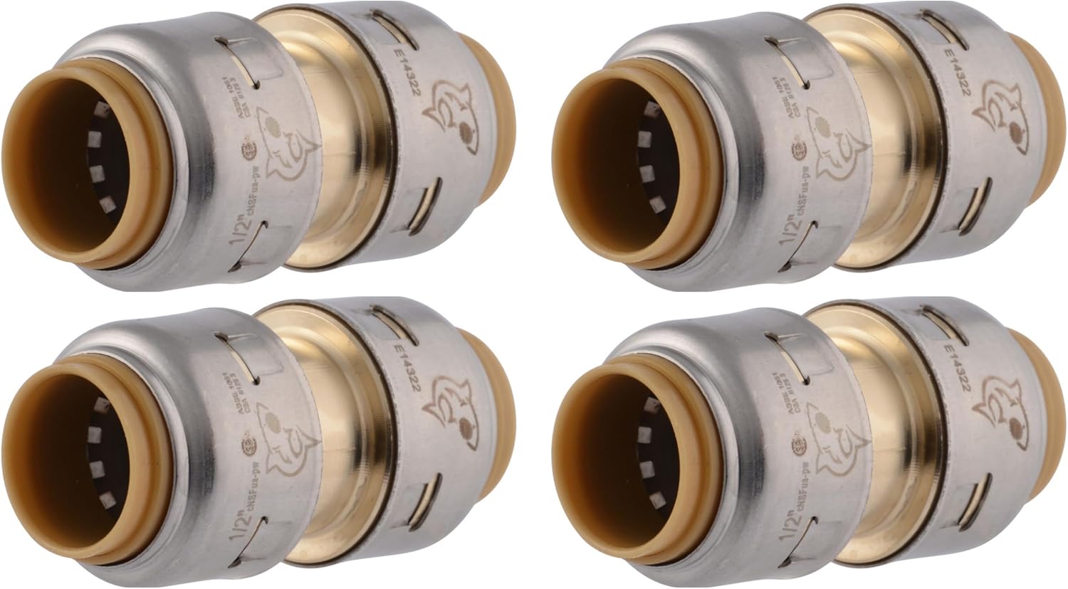COUPLING PUSH BRASS 1/2X1/2IN