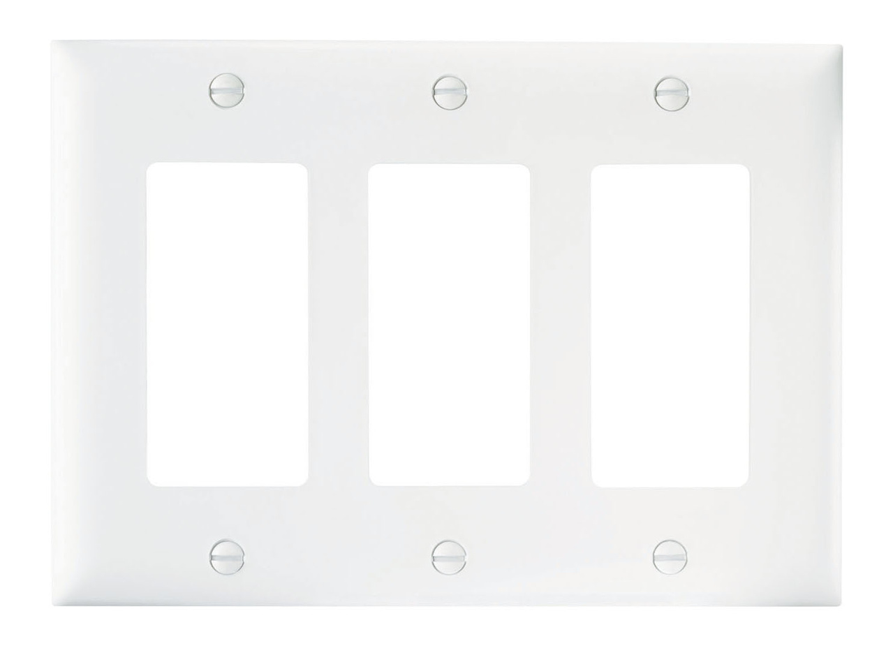 3GANG WHITE WALL PLATE