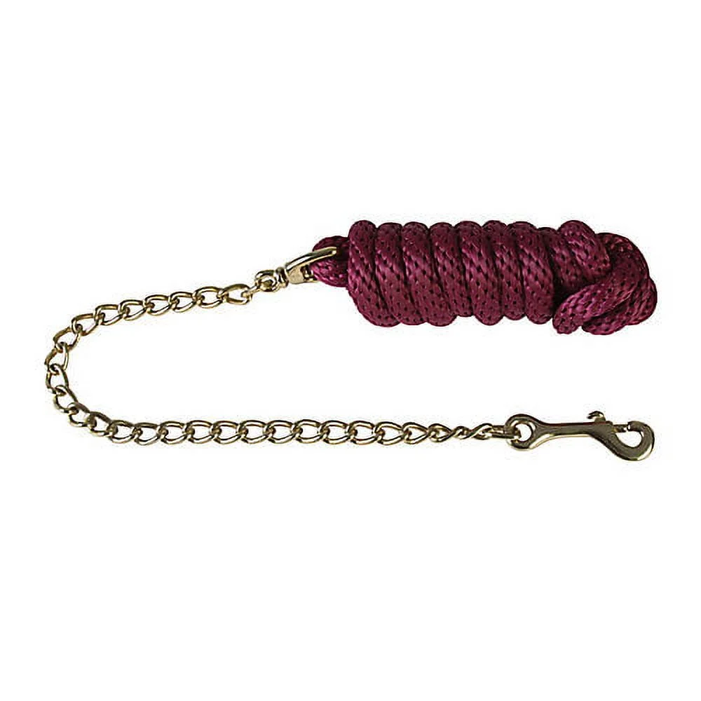 LEAD ROPE W/CHAIN BURGNDY 30IN