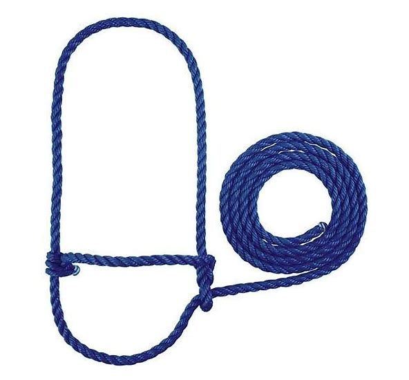 HALTER CALF ROPE W/CHAIN BLUE