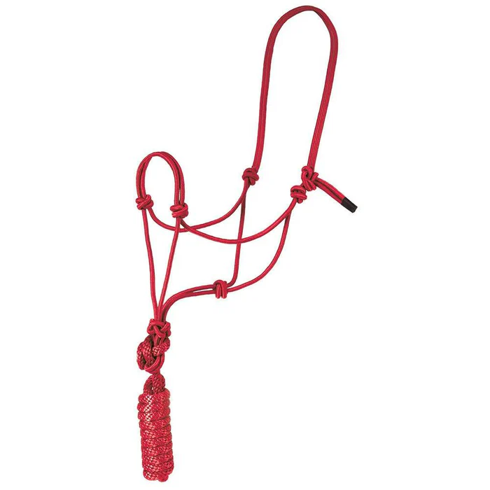 HALTER YRLNG ROPE W/CHAIN RED