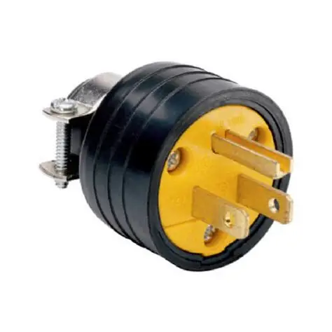 RUBBER PLUG BLK 3W 2P 15A 125V