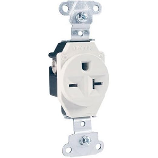 SG RECPTCL SINGLE WHT 20A 250V