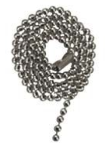 FA127 36"CHR.BEADED CHAIN W/CONN