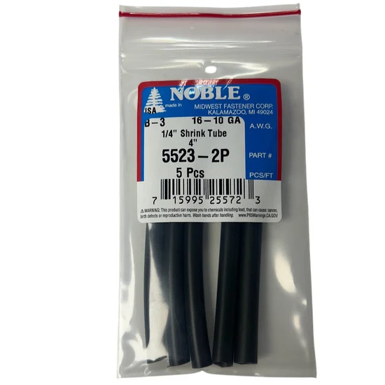 Term Shr Tube 1/4x4" Bk 2:1