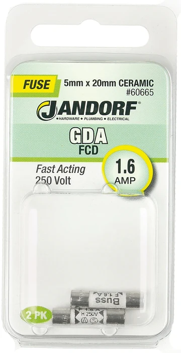 Fuse GDA 1.6A Fast Acting CERAM
