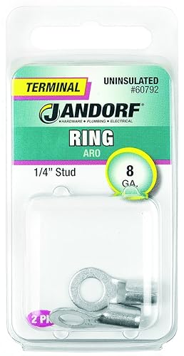 Term Ring 8 Unins 1/4 Stud PK2