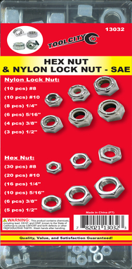 128PC HEX NUT/NYLON LOCK NUT