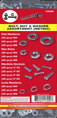 370PC BOLT NUT WASHER ASST