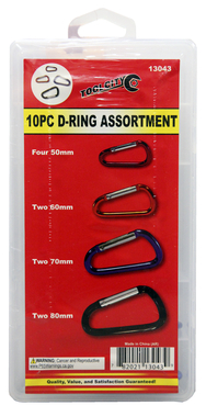 10PC D RING ASST