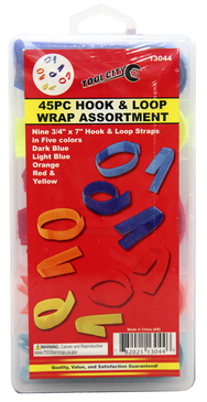 45PC HOOK/LOOP WRAP ASSORT