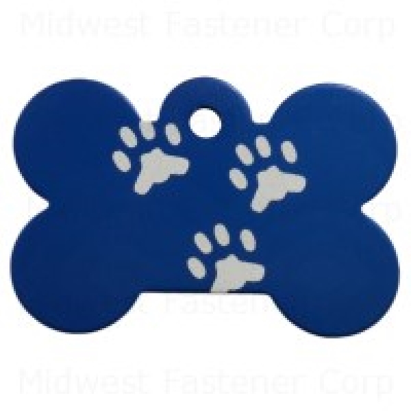 TAG PET BONE 3 PAWS BLU L