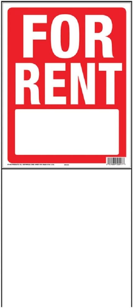 SIGN W/FRAME FOR RENT 14X18IN