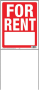 SIGN W/FRAME FOR RENT 14X18IN