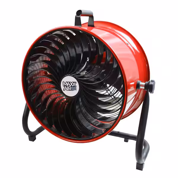 16" red floor fan