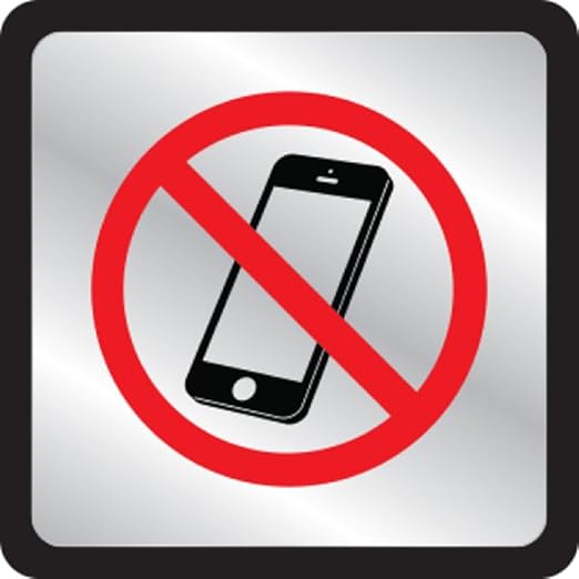 SIGN PLSTC NO CELL PHONES SYMB